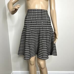 Max Studio Black Houndstooth High Waist Pencil Skirt